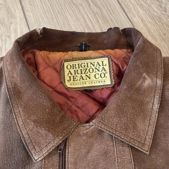 Vintage Original Arizona Jean Company Suede Tribal Stripe Bomber Jacket